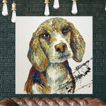 فريدة من نوعها بيغل العمل الفني الملخص لطلاء الكلب اللوحة الحديثة بيغل الأعمال الفنية مجردة مجردة | DOG'S THOUGHTS