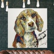 Unique Beagle Artwork Abstract Hound Dog Painting Modern Beagle Artwork Animal Abstract | DOG'S THOUGHTS