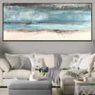 Extra Large Abstract Seaside Paintings On Canvas Modern Blue Landscape Painting Handmade Fine Art Contemporary Painting | SEA BEACH - Trend Gallery Art | Original Abstract Paintings