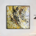 Color oil painting Gold Abstract Large Canvas, Modern Art, Abstract art, Textured Painting, Modern Oil Painting Modern Home and Office Decor | YELLOW CRAZINESS
