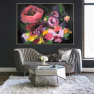 Extra Large Abstract Flower Paintings On Canvas Original Acrylic Wall Art | BOUQUET FROM THE PAST 40"x54" - Trend Gallery Art | Original Abstract Paintings