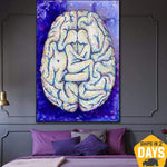 Original Abstract Brain Paintings On Canvas Contemporary Love Painting Medical Modern Fine Art Romantic Wall Art | MENTAL INTIMACY 40"x30"
