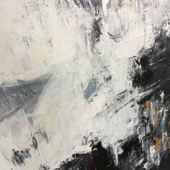 Abstract Painting Black And White Abstract Painting Black Painting White Painting Gray Painting | SEA FOAM - Trend Gallery Art | Original Abstract Paintings