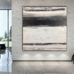 Large Black And White Painting On Canvas Abstract Wall Art Original Wall Decor | ROAD CANVAS
