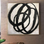 دوائر تجريدية ترسم فن الرسم بالأبيض والأسود لوحة فنية مجردة للفنون الجميلة دائرة سوداء مجردة | CROP CIRCLES