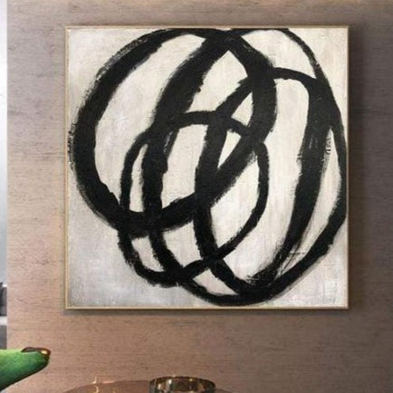 Black and white minimalist art CROP CIRCLES Unstretched