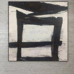 Large Original Abstract Black And White Paintings On Canvas Oil Franz Kline style White Decor | BLACK WINDOW