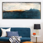 Large Framed Art Landscape Painting On Canvas Abstract Sunset Wall Art Blue Painting Modern Wall Art Acrylic | NIGHT FOREST