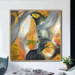 Large Abstract Faces Acrylic Paintings On Canvas Figurative Abstract Painting Large Modern Art | MOON DIVA