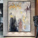 Large Abstract Oil Painting On Canvas Gold Leaf Painting Modern Oil Painting | WINTER INSPIRATION