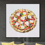 لوحة بيتزا كبيرة لوحة زيتية ملونة تجريدية فن بيتزا حديثة | DELIZIOSO
