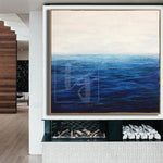 لوحة بحر كبيرة على قماش أكريليك لوحة على قماش لوحة تجريدية البحر الأزرق | ENDLESS OCEAN