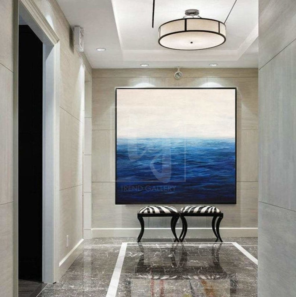 Large Sea Painting On Canvas Acrylic Painting On Canvas Blue Sea Abstract Painting | ENDLESS OCEAN - Trend Gallery Art | Original Abstract Paintings