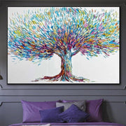 Large Tree Abstract Painting Abstract Oil Tree Artwork Contemporary Tree Modern Tree Paintings On Canvas Oil Painting | TREE OF HAPPINESS - Trend Gallery Art | Original Abstract Paintings