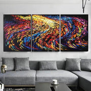 Nine Tails Painting Fox Tail Painting Abstract Painting Set Of 3 Abstract Painting | NINE TAIL FOX