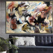 لوحات ملونة كبيرة الحجم على قماش بيج مجردة جدار الفن المعاصر ديكور جدار الفن | RIOT COLORS