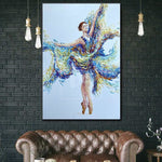 لوحة راقصة الباليه الأصلية راقصة Impasto لوحة تجريدية زيتية جدارية لوحة راقصة باليه كبيرة الحجم | DEBUTANTE