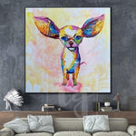 الأصلي الكلب اللوحة تشيهواهوا اللوحة الفنية تشيهواهوا الملونة اللوحة | WHIMSICAL CHI