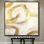 لوحات فنية تجريدية أصلية من أوراق الذهب على قماش الفن التجريدي لديكور الفندق | GOLDEN THREADS OF LIFE