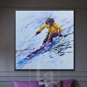 Original Snowboarder Painting Snowboarder Art Large Snowboarder Abstract Painting | RAPID DESCENT