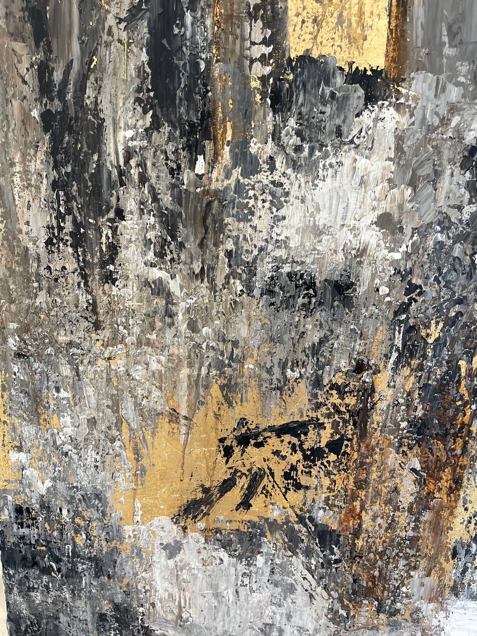 Black abstract oil painting background. Urban texture