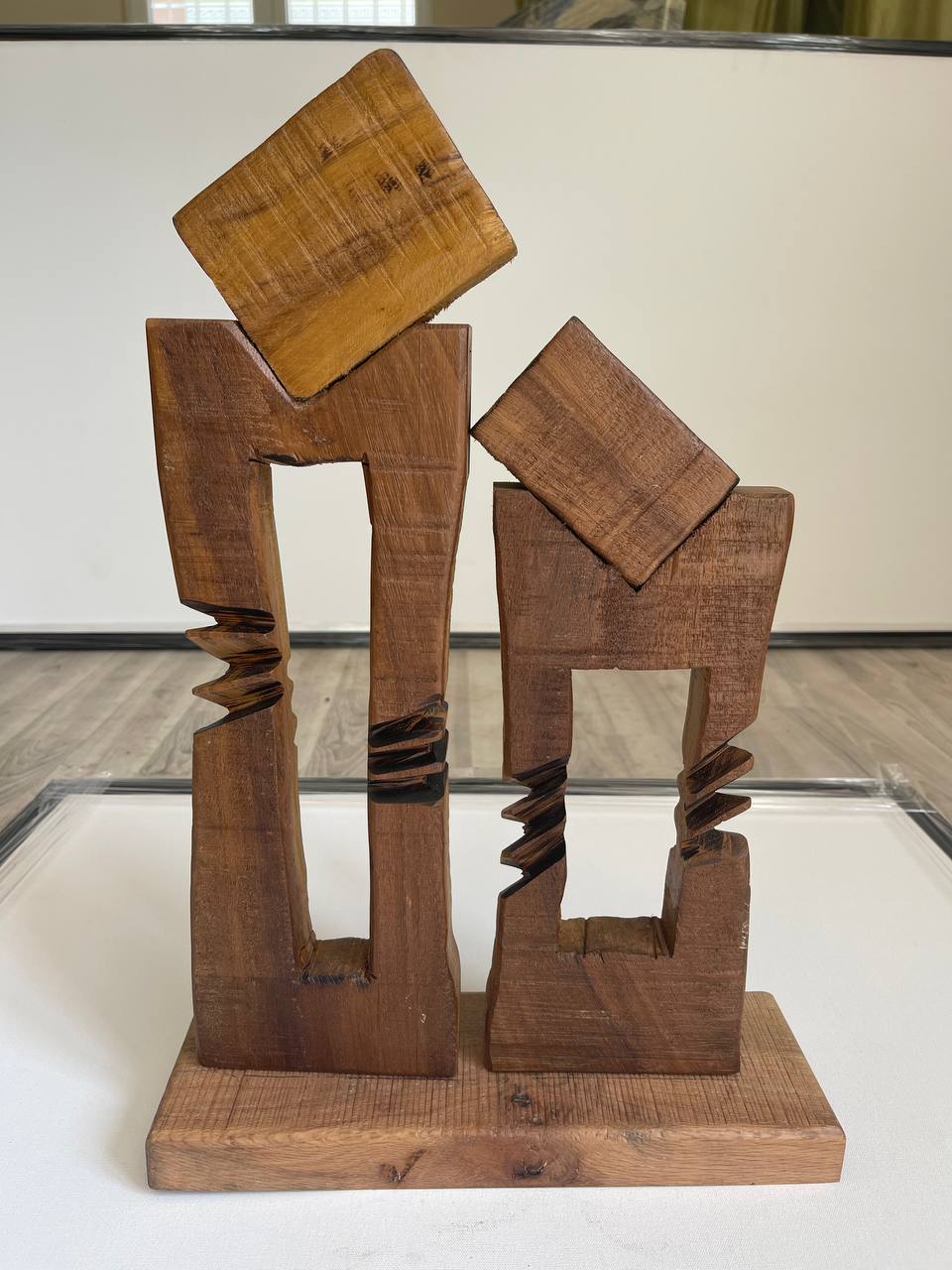 Modern Abstract Wood Sculpture 