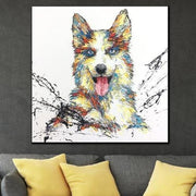 مجردة أجش الكلب اللوحة الحديثة الكلب الفني الحيوان مجردة فريد أجش سيبيريا | FAITHFUL FRIEND
