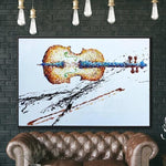 Violin Abstract Painting Original Violin Artwork Modern Music Instrument Painting | CREATIVE PATH